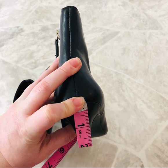 NWOT NINE West black genuine leather studded pointed heeled ankle boots size 6 - Picture 8 of 11